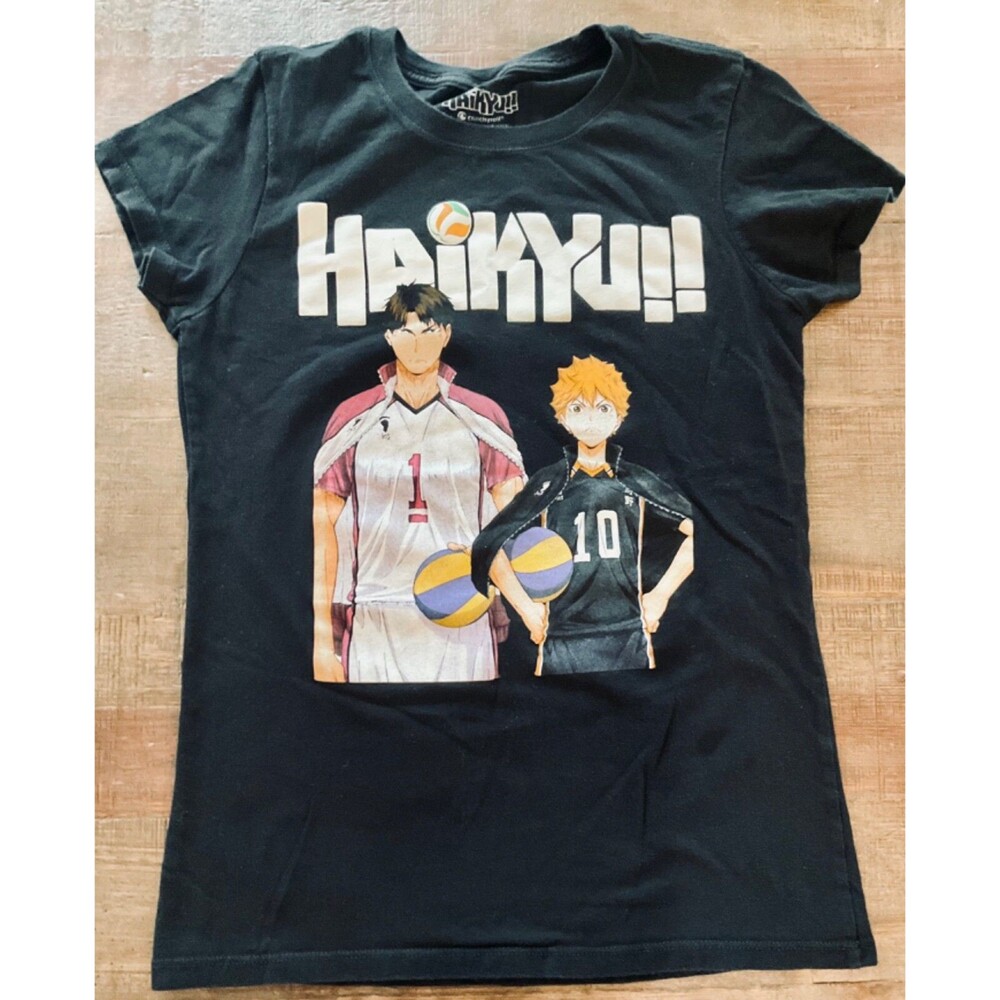 Haikyu Crunchyroll Anime Women’s Teen Black Cotton Tee T-Shirt Size Small S